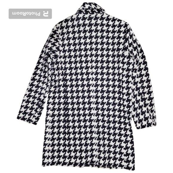 Diane's Essentials Houndstooth Button Front Trench Coat - S - Picture 5 of 9
